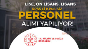 Kültür Bakanlığı KPSS li KPSS siz 19 Kamu Personeli Alımı ( Kapadokya )