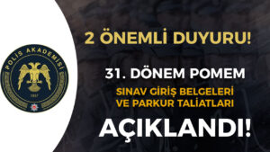 31. Dönem POMEM Sınav Giriş Belgeleri ve Parkur Yayımlandı!