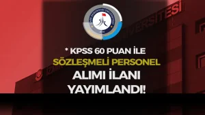 İzmir Demokrasi Üniversitesi Sözleşmeli Personel Alımı – 65 KPSS İle