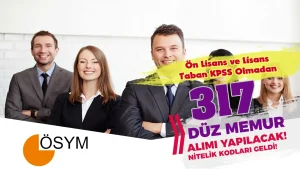 Kamuya KPSS 2024/2 İle 317 Düz Memur Alımı Yapacak! Nitelik Kodları Nedir?