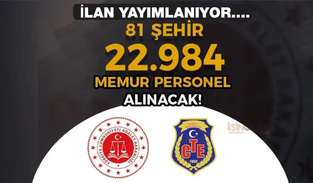 adalet bakanlgi 22984 personel alimi