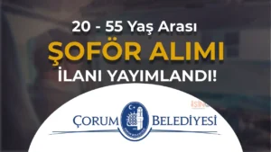 Çorum Belediyesi 40 Personel ( Şoför ) Alımı Yapıyor! KPSS YOK