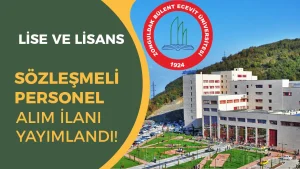 Zonguldak Bülent Ecevit Üniversitesi Sözleşmeli Personel ( Hassal ve Hemşire ) Alımı İlanı