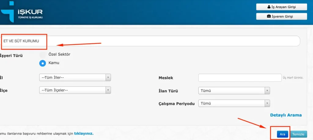 et ve sut kurumu basvuru