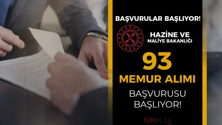 HMB 93 Memur (Hazine ve Maliye Uzman Yardımcısı ) Alımı 2025 Başlıyor!