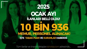 Kamuya 2025 Ocak Ayı 10.936 Memur Personel İşçi Alımı Listesi Yayımlandı!