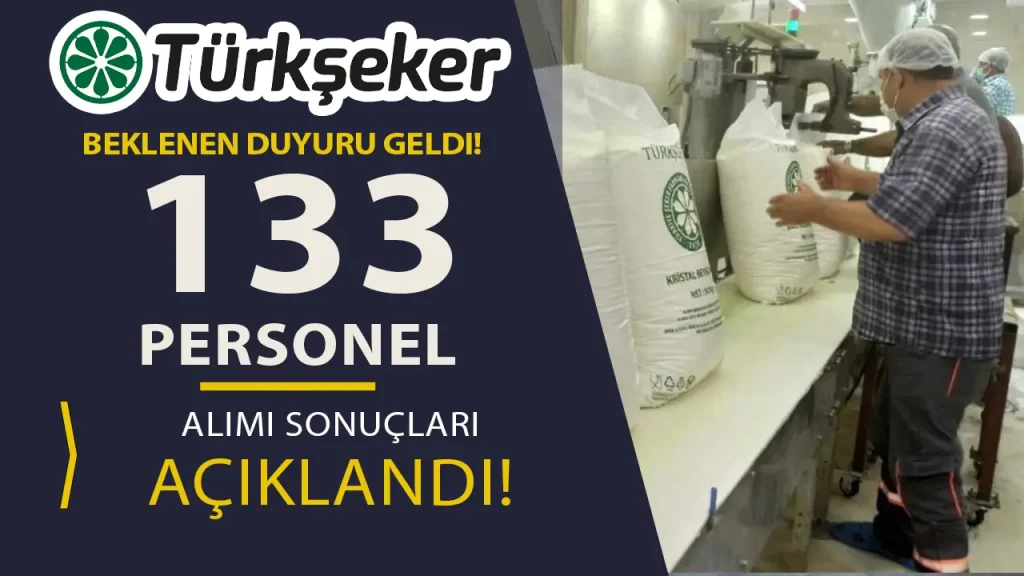 türkşeker personel alımı