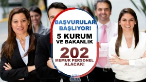 5 Bakanlık ve Kurum 202 Memur Personel Alımı Başvurusu 6 Ocak Başlıyor