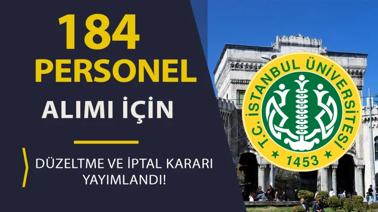 İSTANBUL ÜNİVERSTESİ PEROSNEL ALIMI