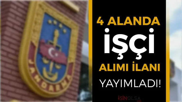 Jandarma Dikimevi KPSS siz 4 Alanda İşçi Alımı Yapacak!